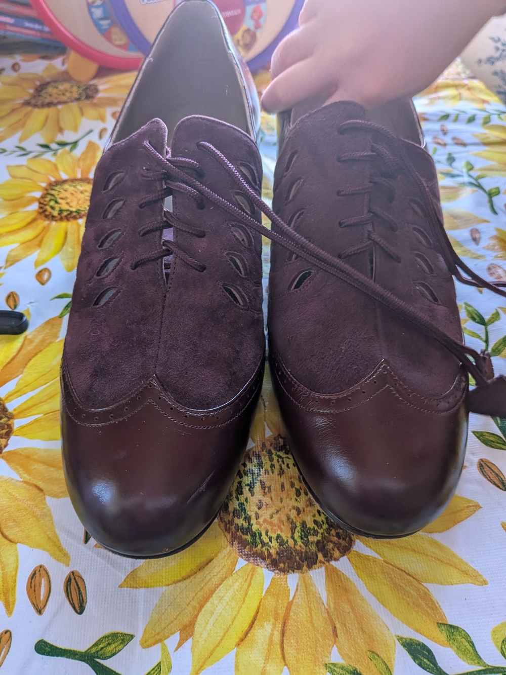 Memery Women’s Plum Suede & Leather Lace-Up Oxfords - Picture 5 of 6